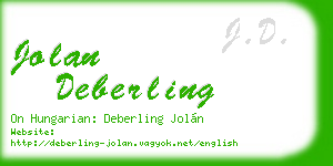 jolan deberling business card